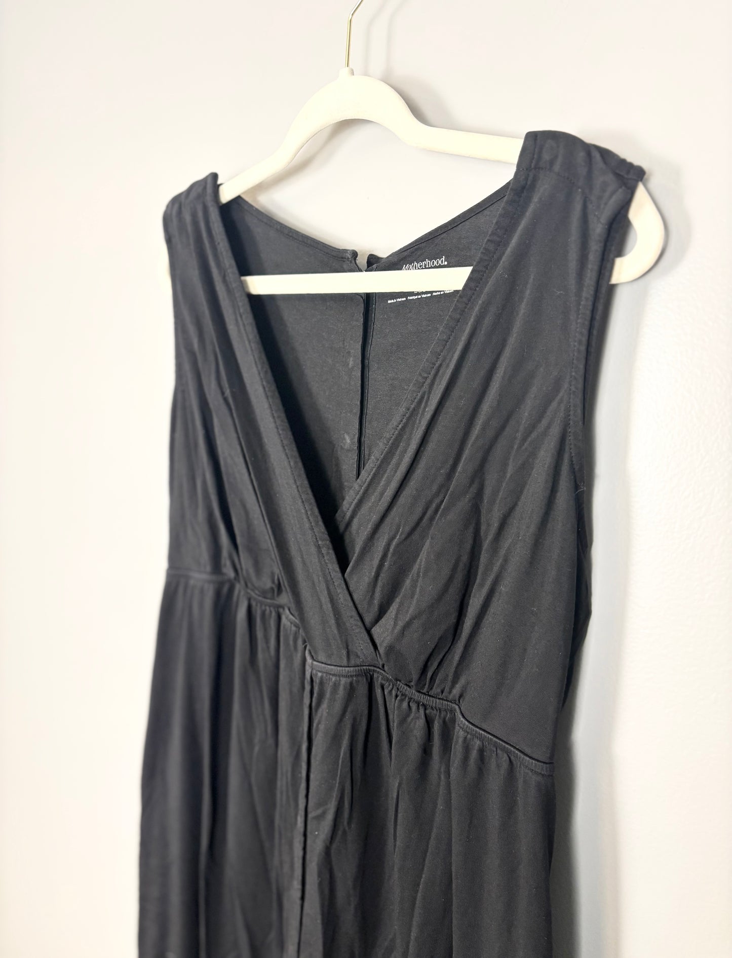 L - Motherhood Black Birthing Gown