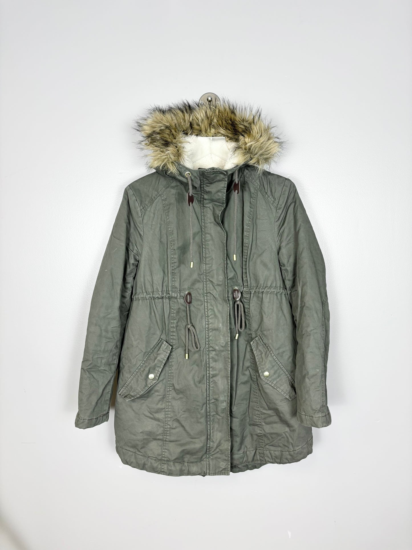 S - H & M Sage Green Winter Coat