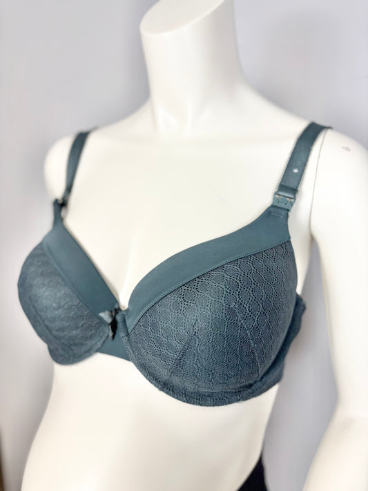 Size 38D/XL - Thyme Pine Green Lace Bra