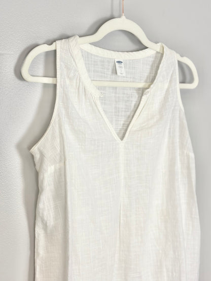 S - Old Navy White Cotton Tank