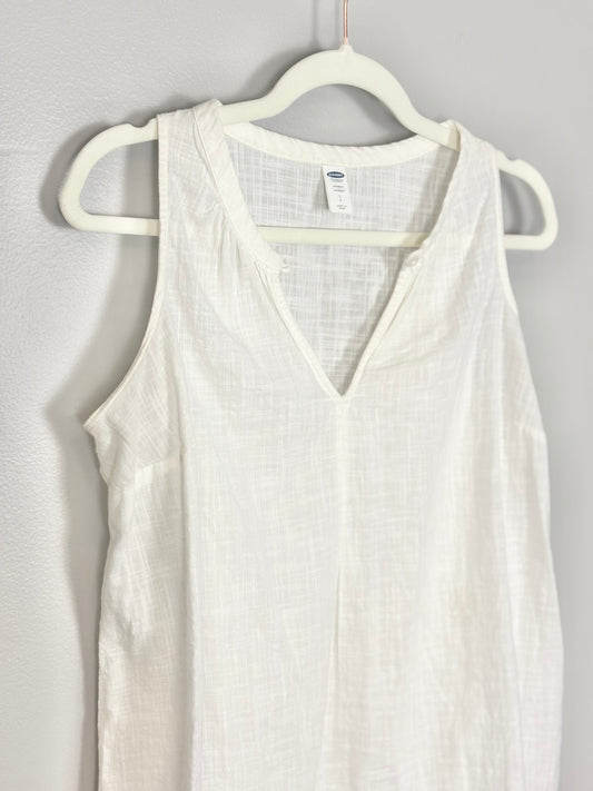 S - Old Navy White Cotton Tank