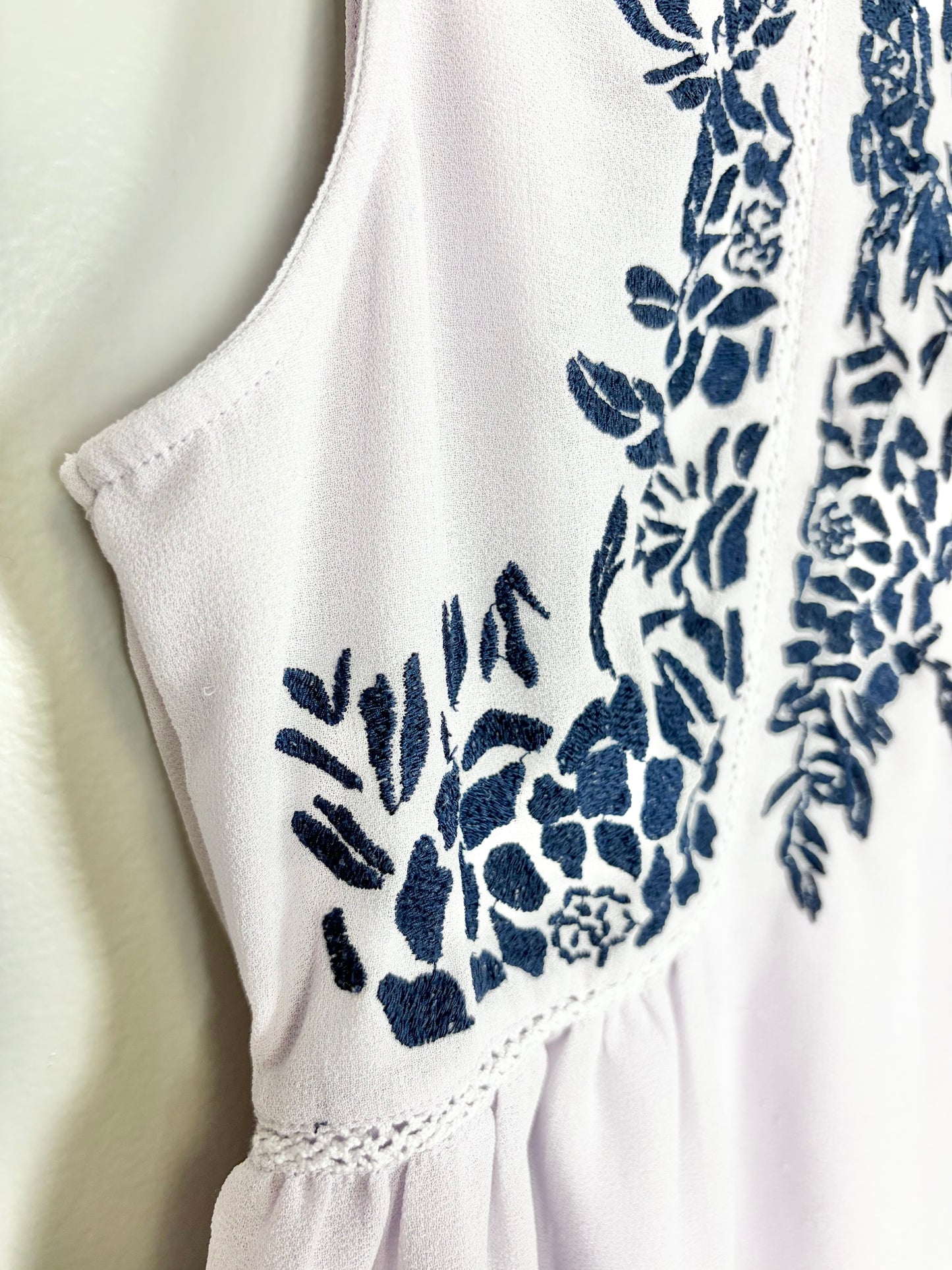 XS - Stork & Babe Embroidered Lilac Blouse