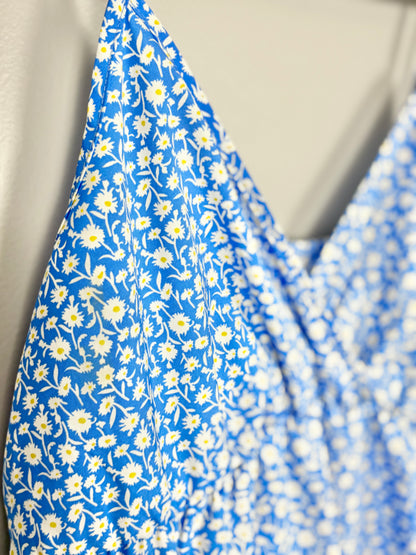 L - Blue Floral Shorts Romper