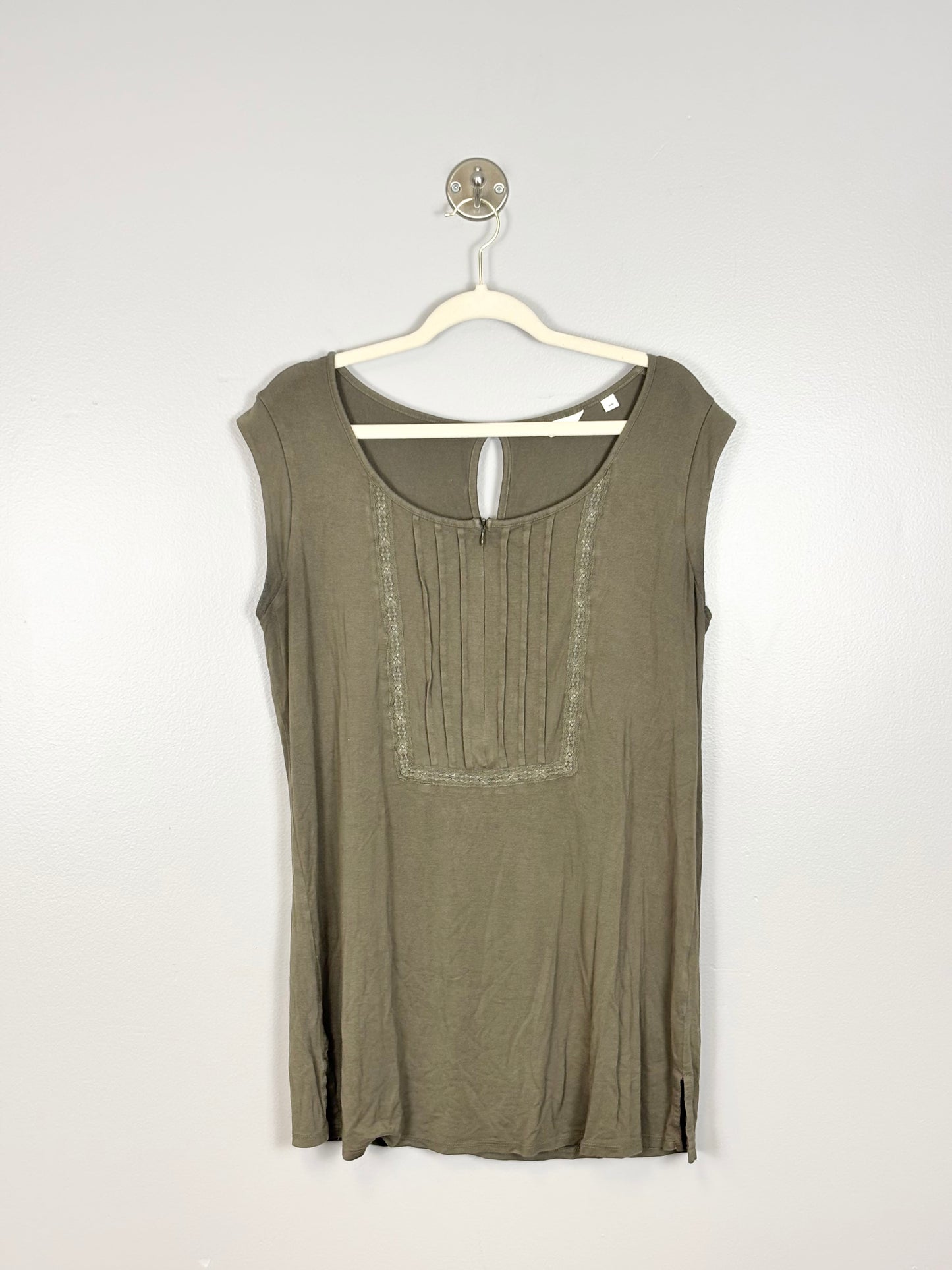 M - Thyme Zip-Front Olive Green Nursing Blouse