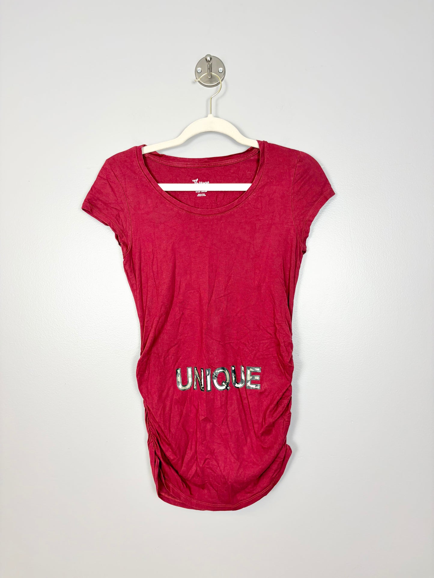 XS - Thyme Red “Unique” Fitted Tee