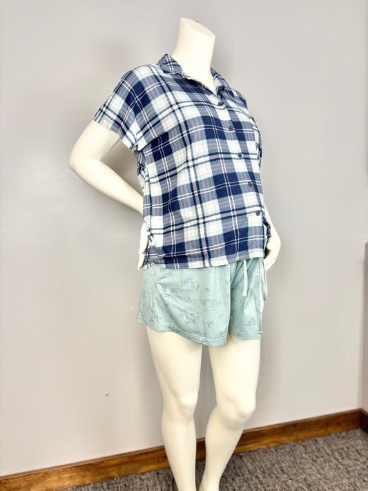 M - La Vie En Rose Plaid Sleep Shirt