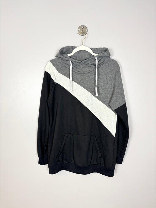 S/M - Geometric Grey & Black Nursing Hoodie