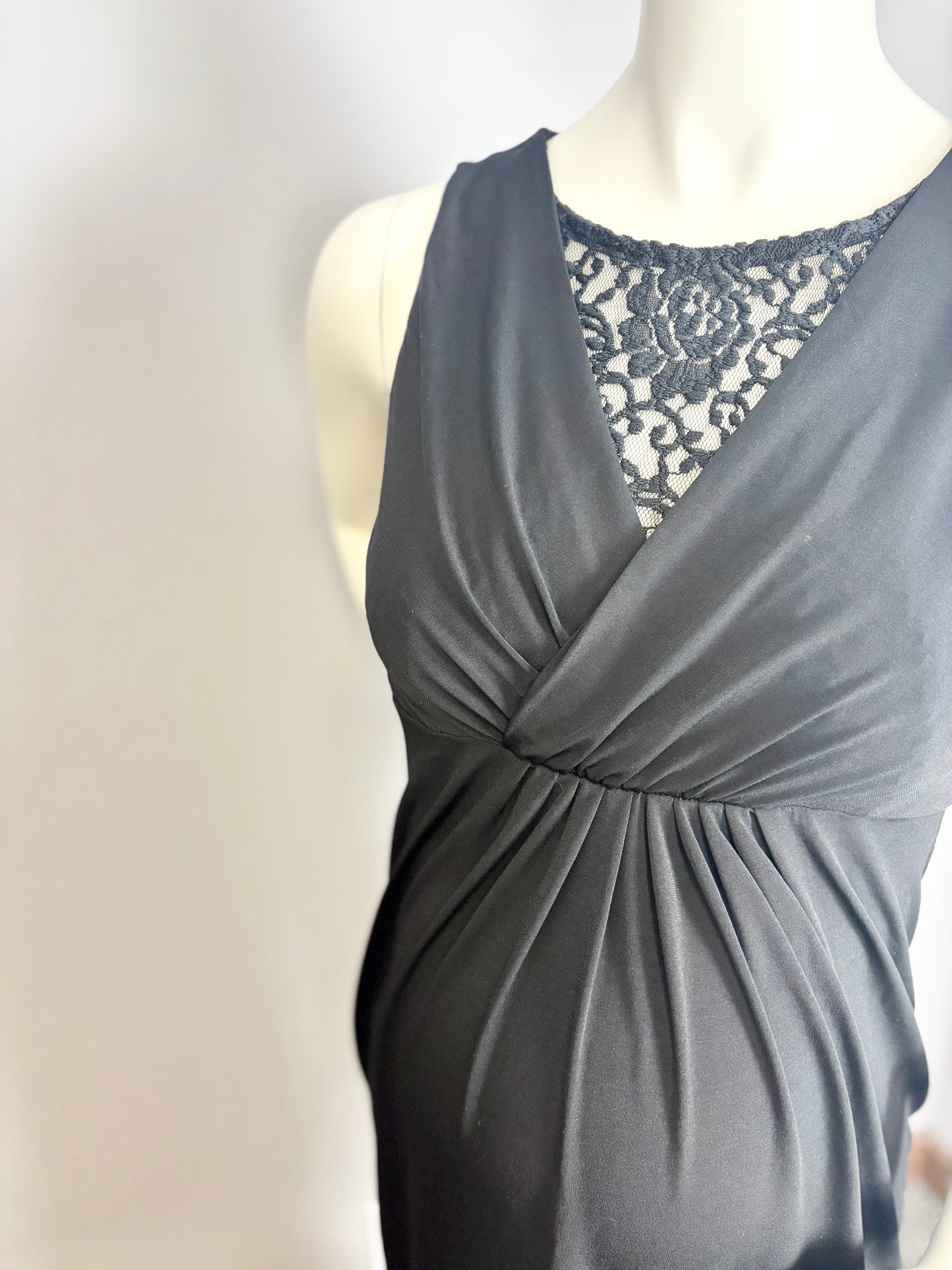 S - Motherhood Black Cross-Front Dress