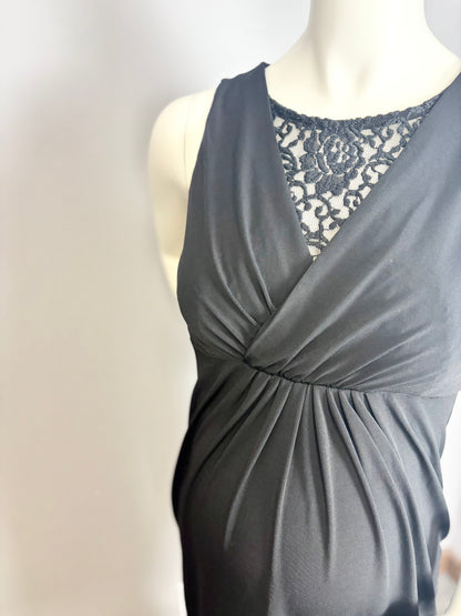 S - Motherhood Black Cross-Front Dress
