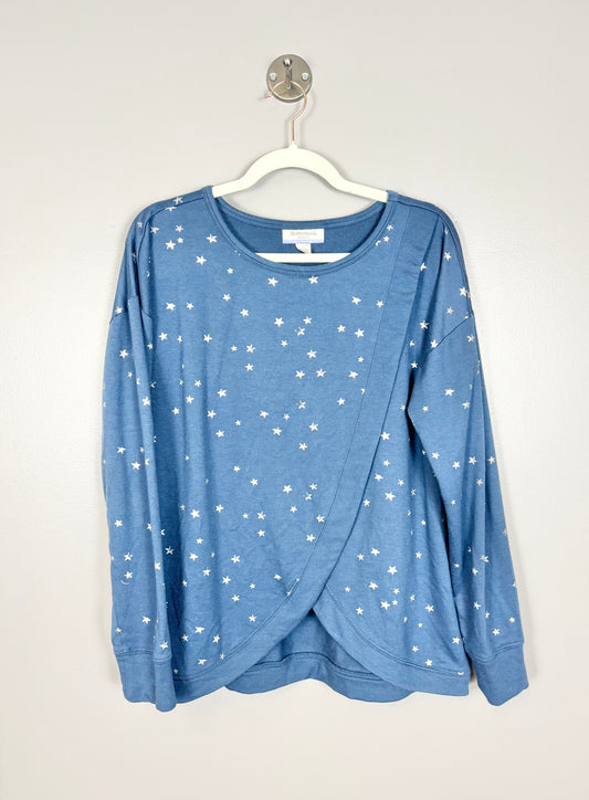M - Motherhood Blue Stars Nursing Sweater