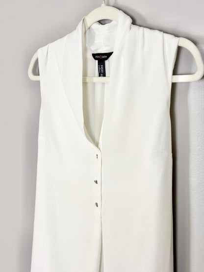 XS - Stork & Babe White Sleeveless Blouse