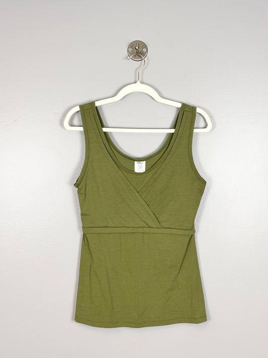L - BB Collection Green Maternity-to-Nursing Tank