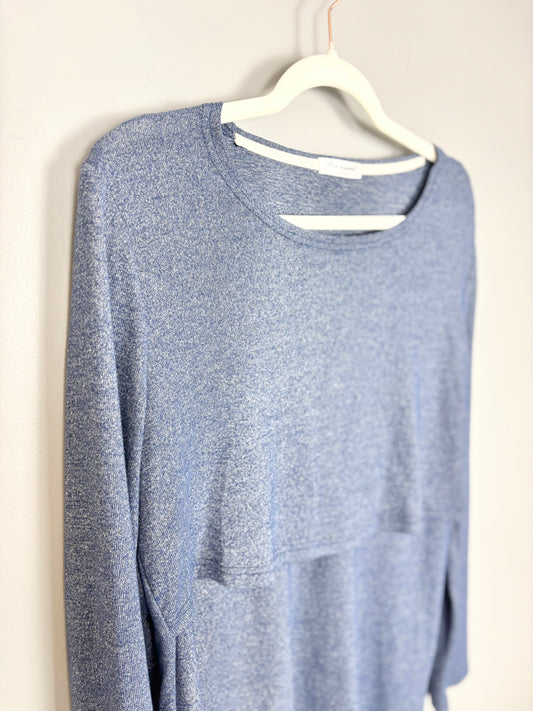 L - Bearsland Cornflower Blue Nursing Shirt