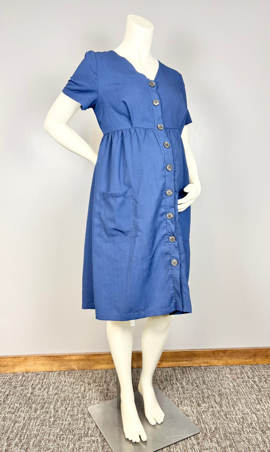 XL – Pink Blush Navy Button Front Dress
