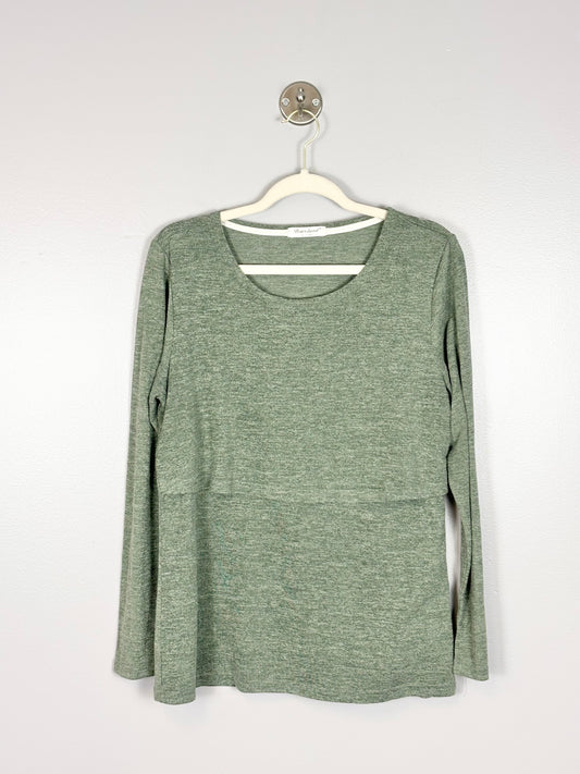 M - Bearsland Sage Green Nursing Shirt