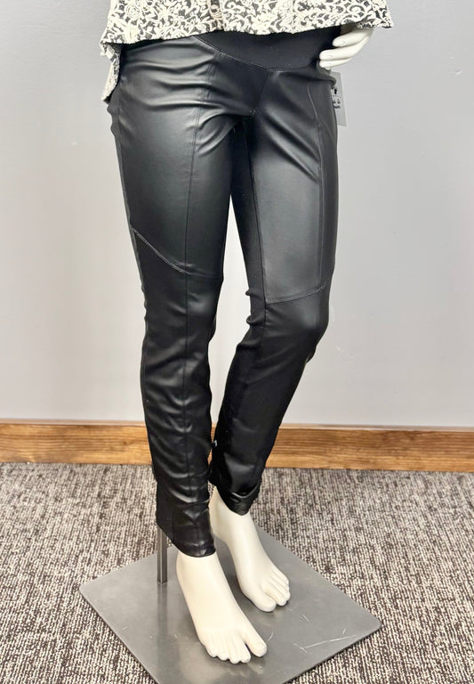 S - Thyme Black Leather-Look Pant