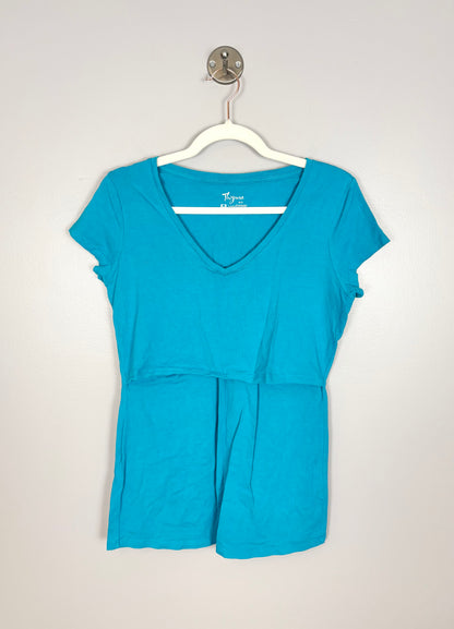 M - Thyme Bright Teal Nursing Shirt