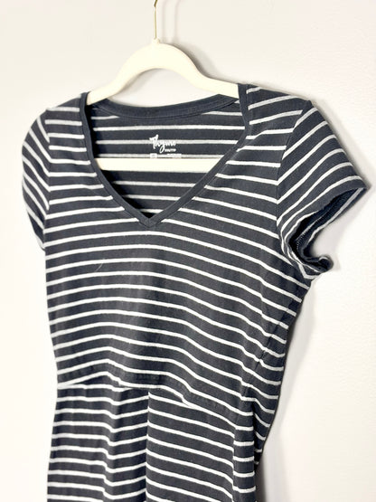 XXS - Thyme Grey & Black Stripe Nursing Top