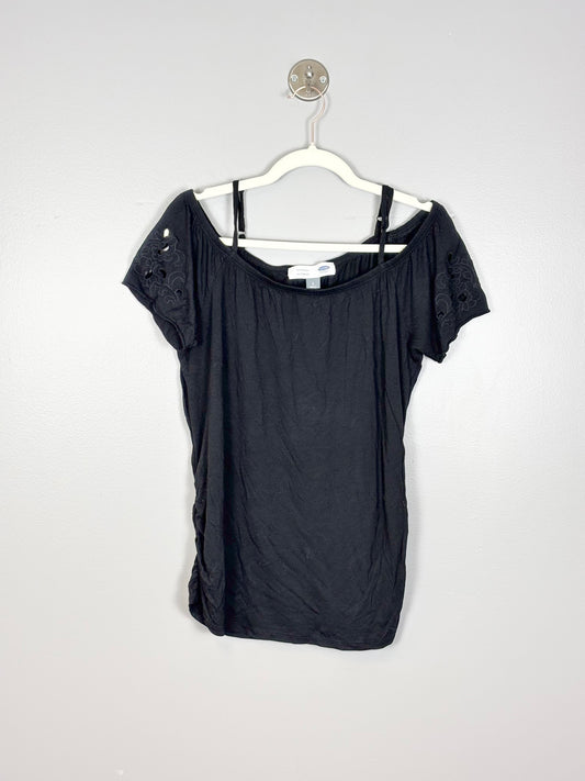 L - Old Navy Black Cutout Tee