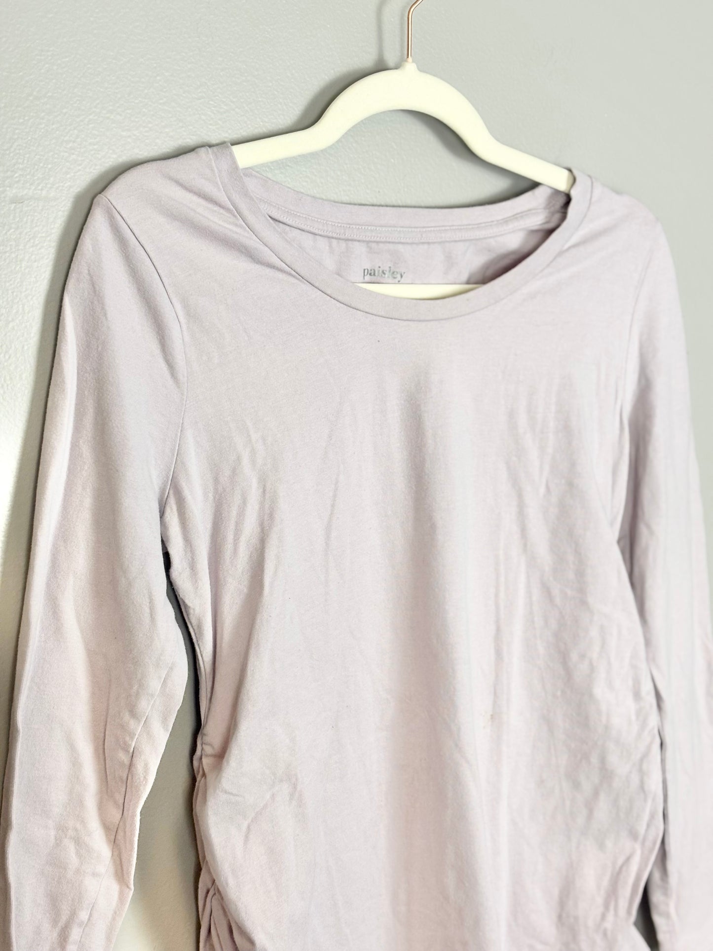 M - Paisley Sky Light Lavender Long Sleeve Shirt