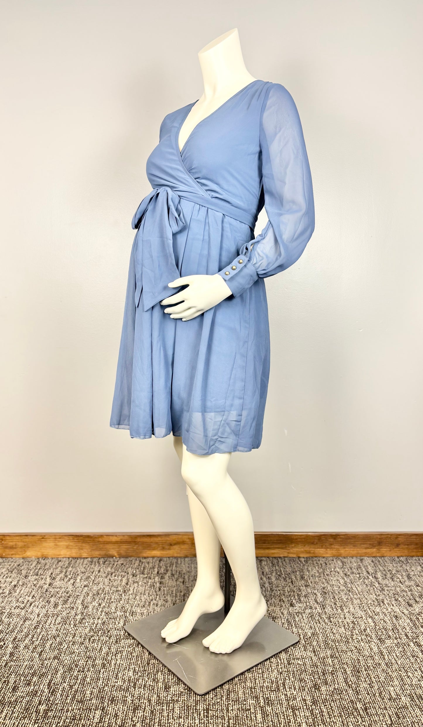 S - Powder Blue Chiffon Dress