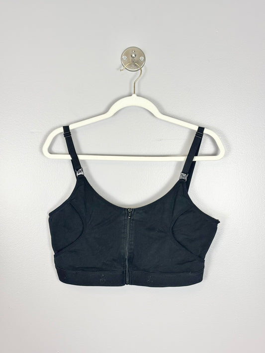 L/XL - Black Zip Nursing/Pumping Bra