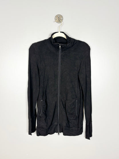 XS - Thyme Black Zippered Sweater