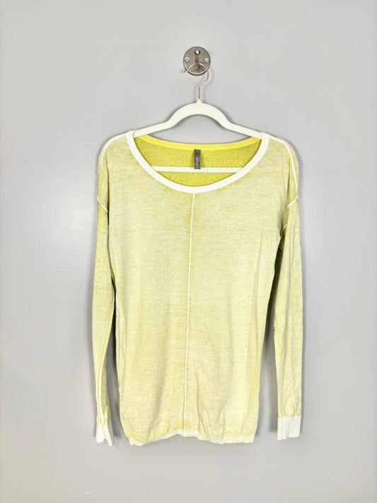 S - Thyme Chartreuse Detail Sweater