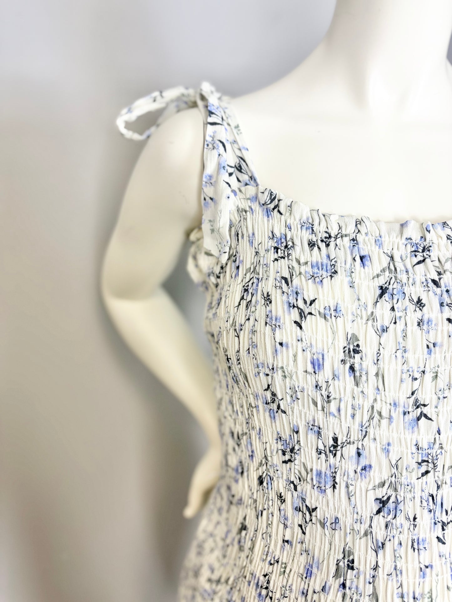 L - Hello Miz Floral Smocked Midi Dress