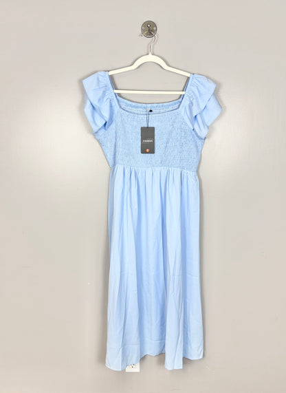L - Sky Blue Ruffle Dress