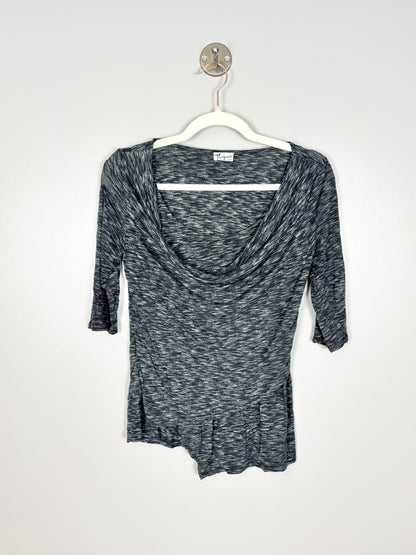 XS - Thyme Variegated Black Two-Layer Nursing Shirt