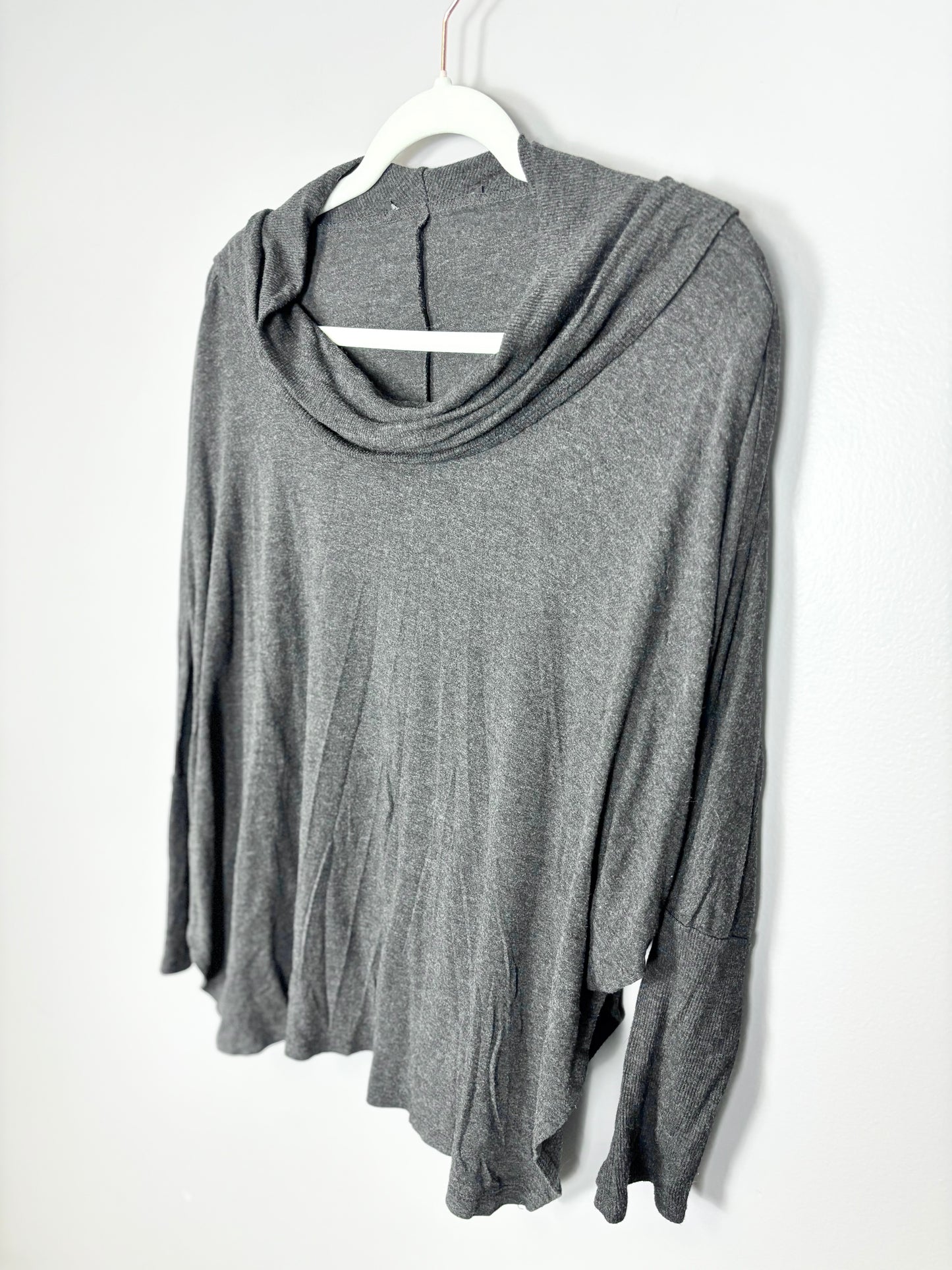 M - Thin Grey Cowl Sweater