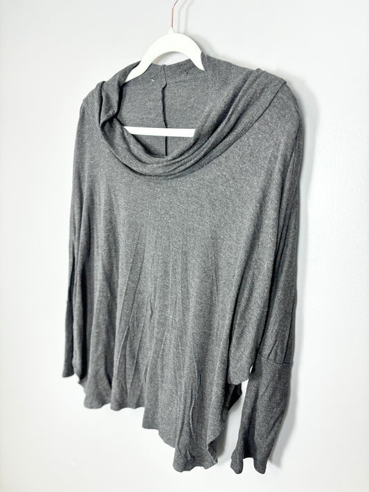 M - Thin Grey Cowl Sweater