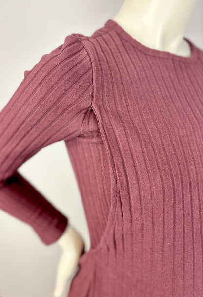 M - Old Navy Soft Ribbed Plum Nursing Dress