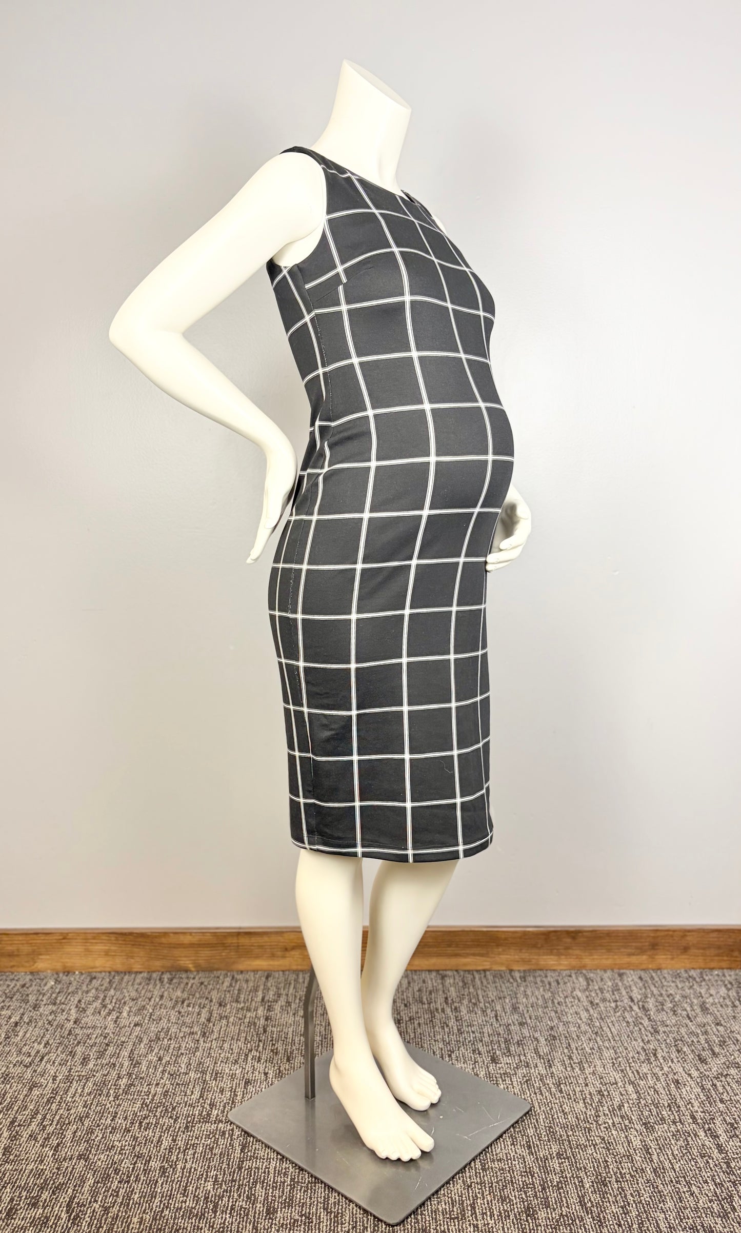 XS - Stork & Babe Windowpane Shift Dress