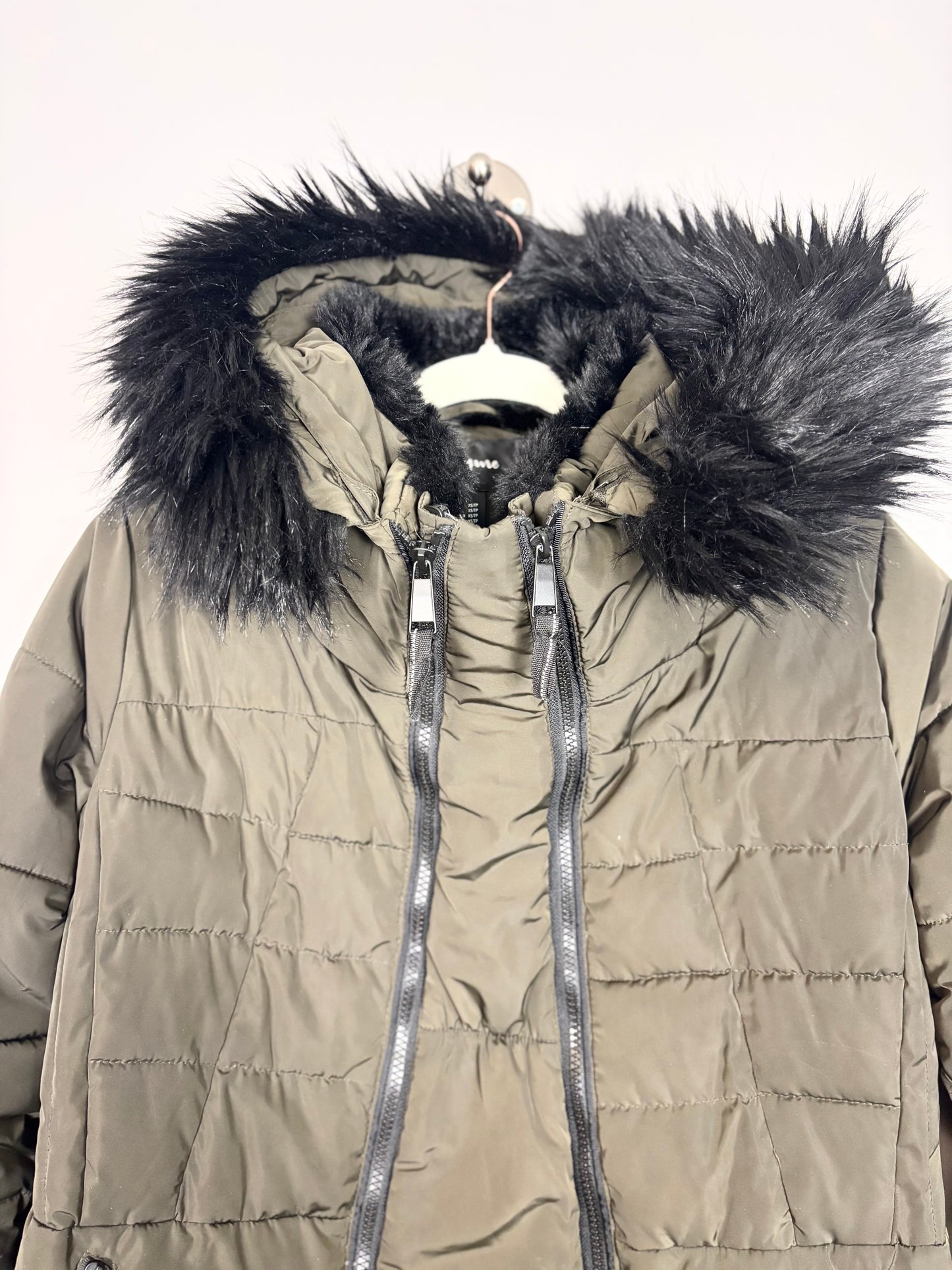 XS - Thyme Olive Green Puffer Jacket w/Maternity Insert Panel