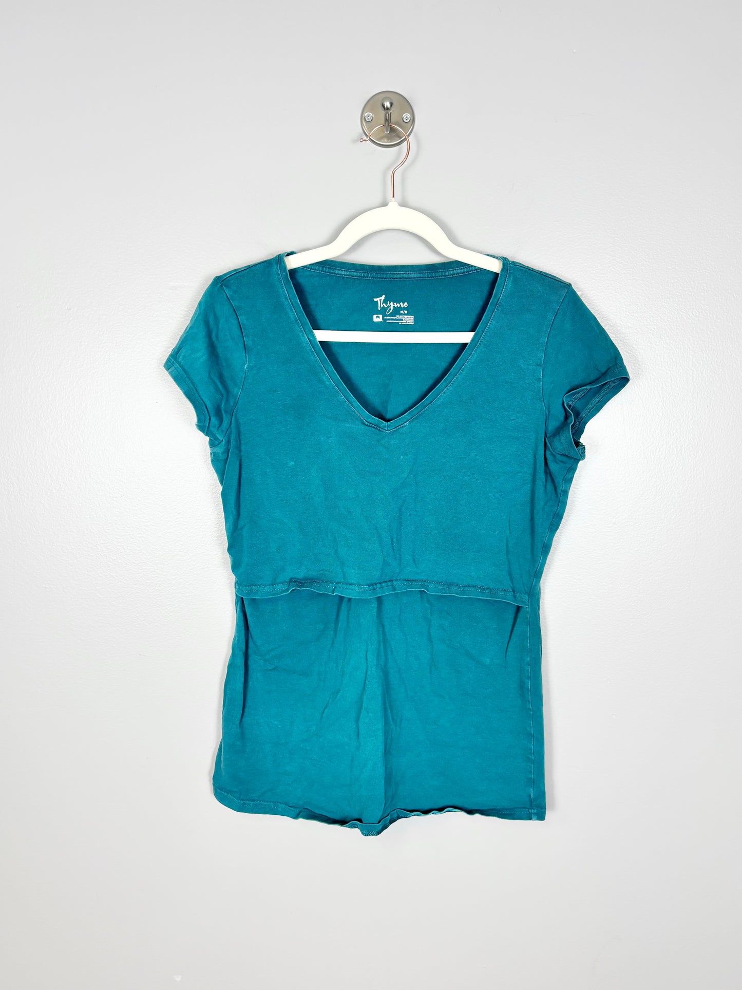 M - Thyme Teal Nursing Shirt