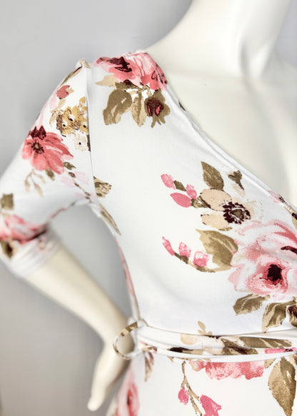 M - Mother Bee White Floral Maxi Dress