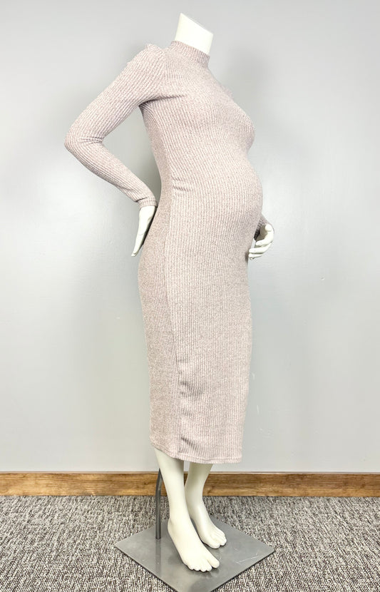 M - SHEIN Soft Pink Ribbed Bodycon Dress