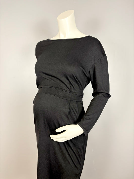 L - Hisokoi Black Long Sleeve Dress