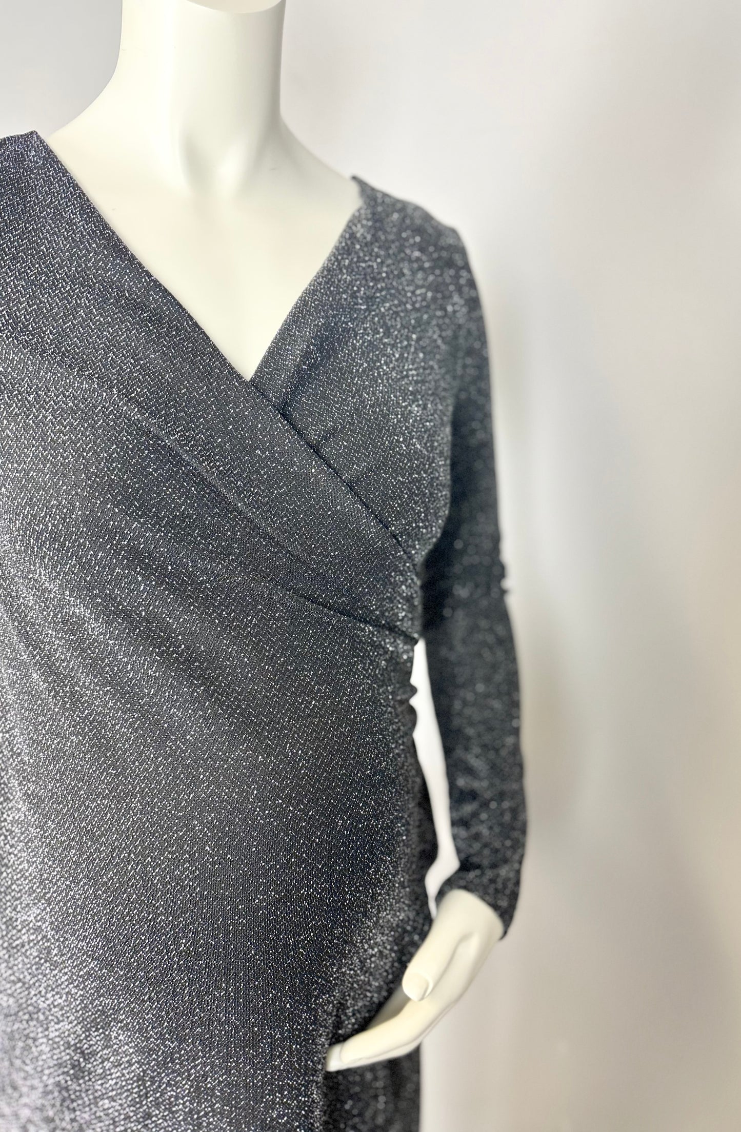 M - Thyme Charcoal Sparkle Nursing-Friendly Dress