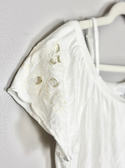 L - Old Navy White Cutout Tee