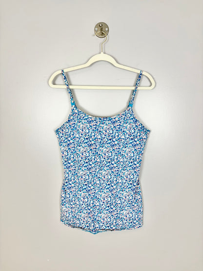 L - Thyme Blue Floral Nursing Tank