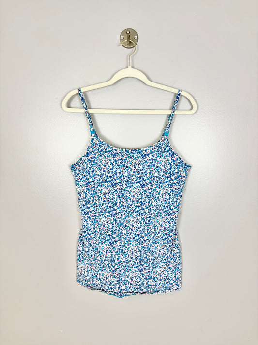 L - Thyme Blue Floral Nursing Tank