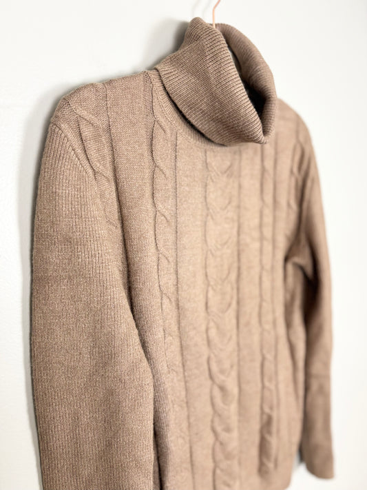 M - Latte Cable Knit Sweater