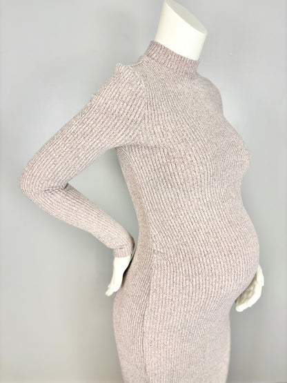 M - SHEIN Soft Pink Ribbed Bodycon Dress