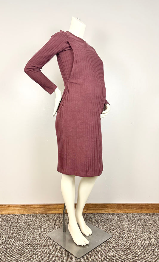 M - Old Navy Soft Ribbed Plum Nursing Dress
