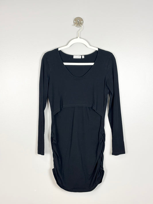M - Momzelle Black Long Sleeve Nursing Shirt
