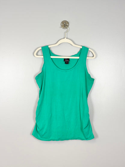 L - Oh Baby by Motherhood Kelly Green Fitted Tank