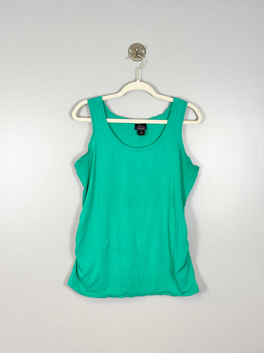 L - Oh Baby by Motherhood Kelly Green Fitted Tank